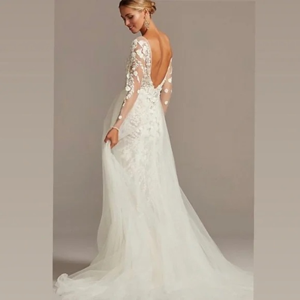 Galina Signature Embroidered Floral Illusion Bodysuit Wedding Dress - Picture 4 of 17